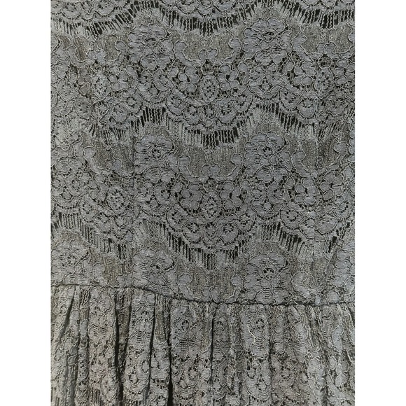 Mikarose Navy Blue Lace Modest Fit & Flare Dress Short Sleeve Small S Wedding - Picture 4 of 7